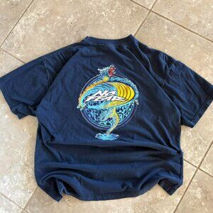 Vintage No Fear Dragon Graphic Tee - Y2K Navy Blue Streeetwear